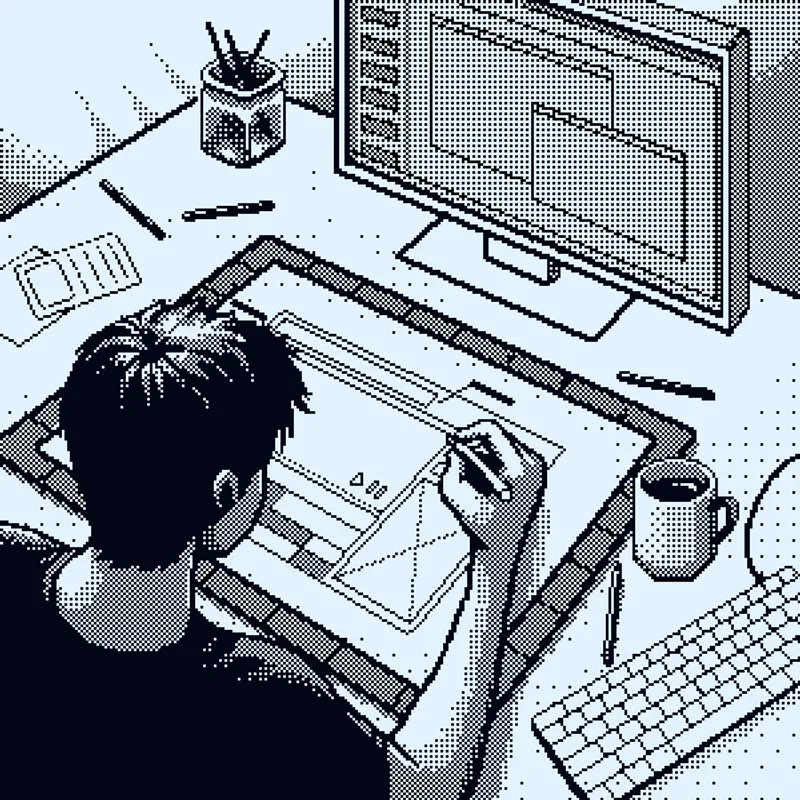 Matt M9Y at his desk.